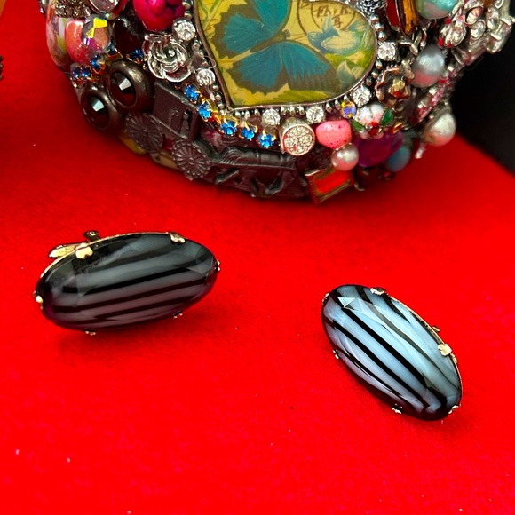 Stunning Pair of SWANK Vintage Gray & Black Cufflinks - Picture 7 of 10